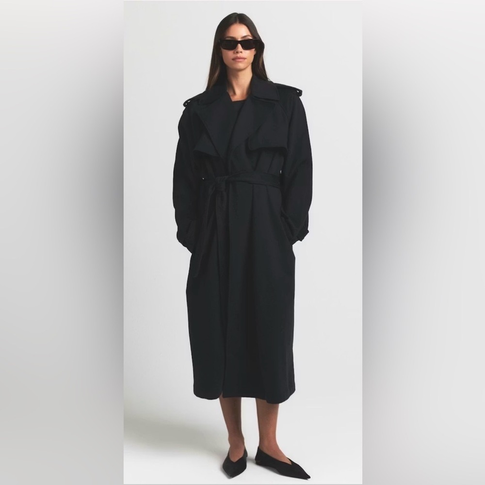Skims Boyfriend Fleece Black OVERSIZED TRENCH COAT